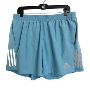 Adidas Running 5" Shorts Womens XL Athletic Aqua Blue Pull On Elastic Waist
